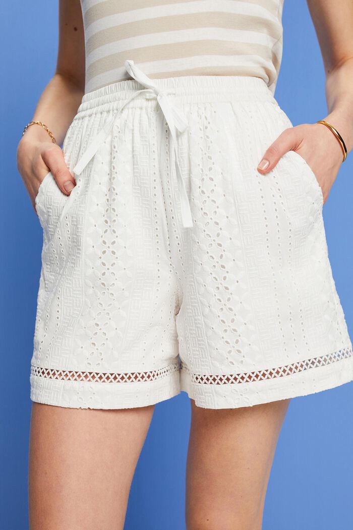 Bestickte Shorts, LENZING™ ECOVERO™, WHITE, detail image number 2