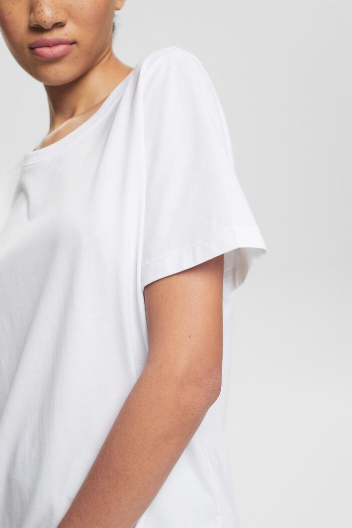 T-shirt basique, 100 % coton biologique, WHITE, detail image number 2