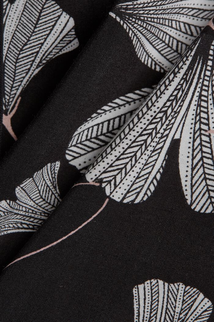 Short de pyjama à imprimé ginko, LENZING™ ECOVERO™, BLACK, detail image number 4