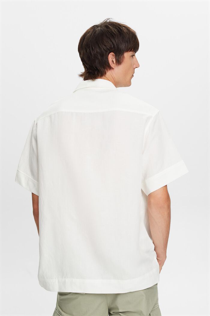 Chemise à manches courtes, lin mélangé, WHITE, detail image number 3