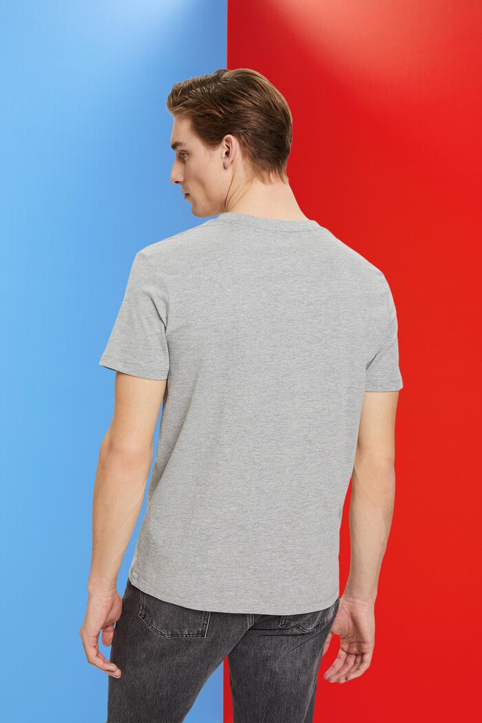 T-shirt en jersey à encolure en V de coupe Slim Fit, MEDIUM GREY, detail image number 3
