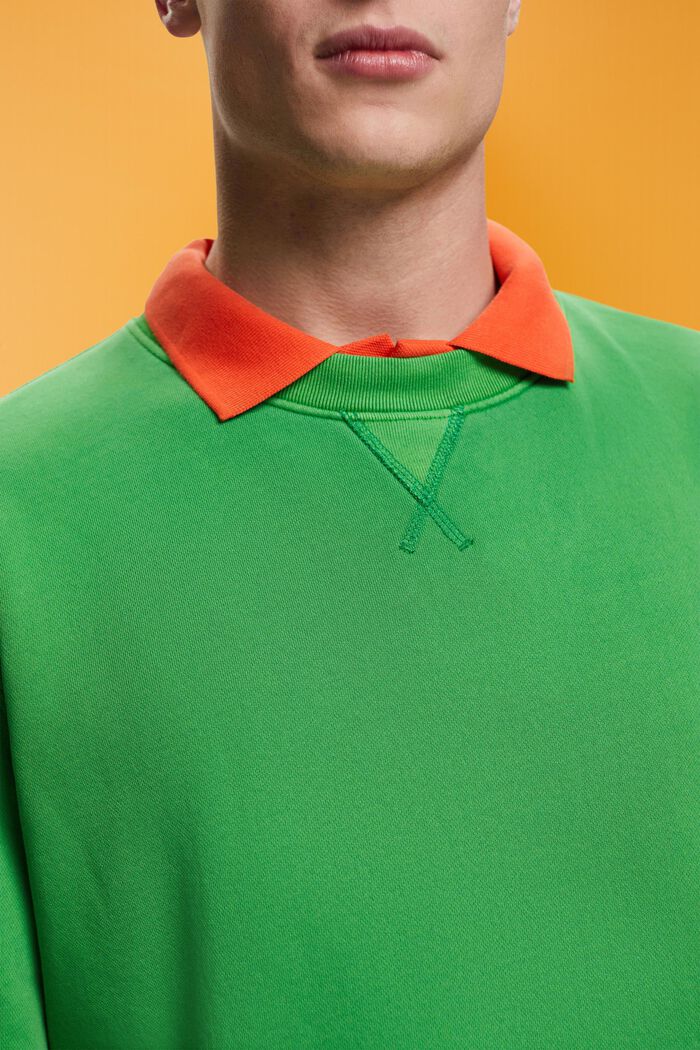 Unifarbenes Sweatshirt im Regular Fit, GREEN, detail image number 2