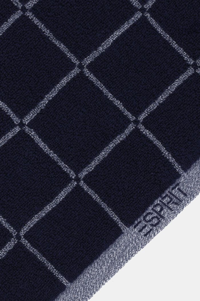 Serviette de bain à motif carré chiné, NAVY BLUE, detail image number 2