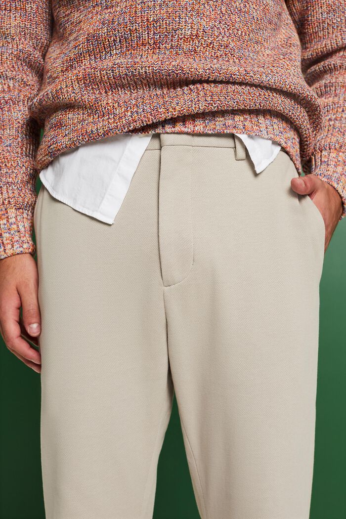 Pantalon en jersey de maille piquée, BEIGE, detail image number 3