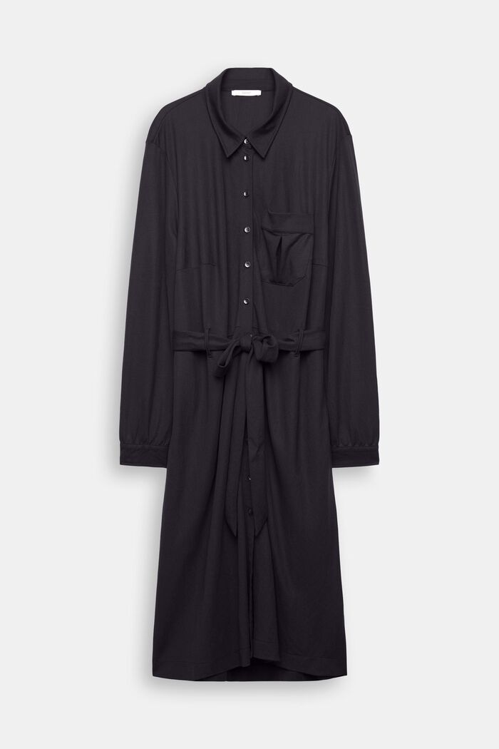 Robe-chemise CURVY munie d’une ceinture à nouer, BLACK, detail image number 6