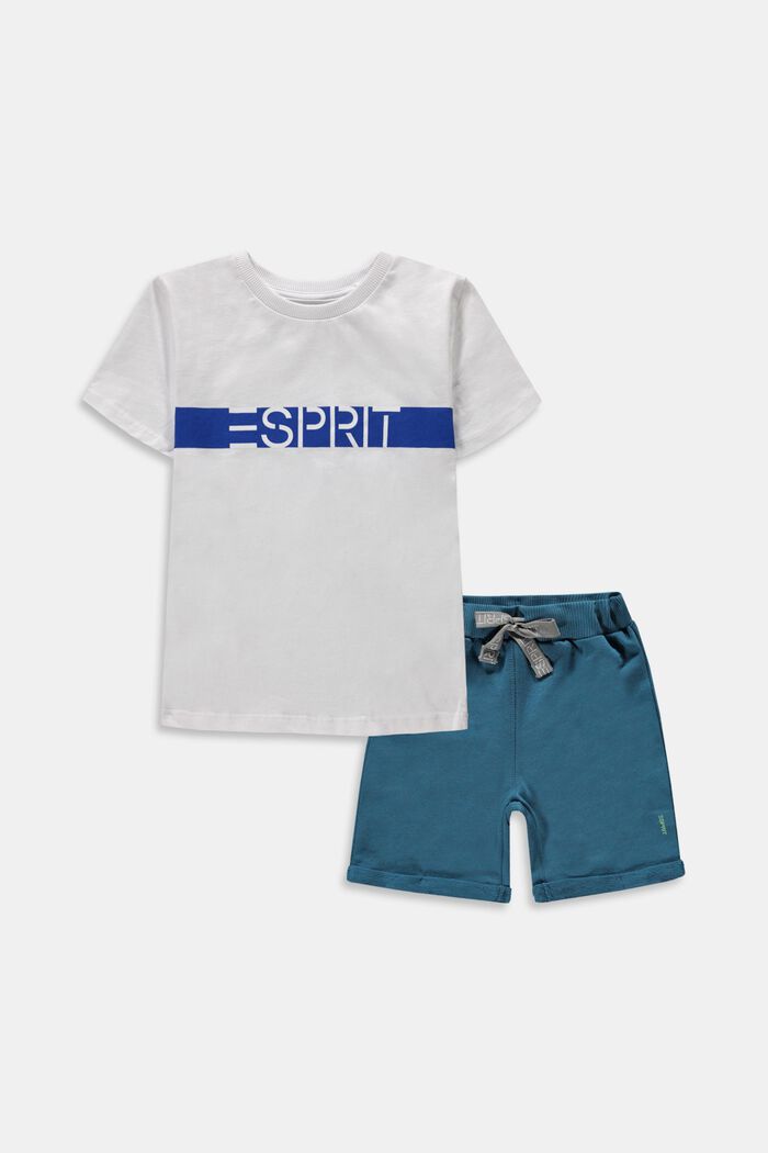 Set: T-Shirt und Shorts, 100% Baumwolle, WHITE, detail image number 0