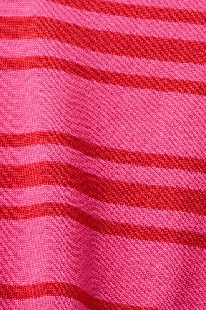 Sweat-shirt rayé à col ras-du-cou, PINK FUCHSIA, detail image number 5