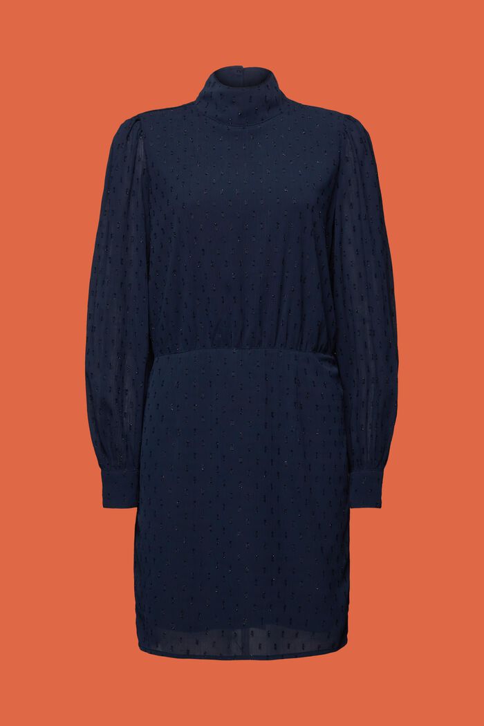 Mini-robe en mousseline et plumetis scintillant, NAVY, detail image number 6