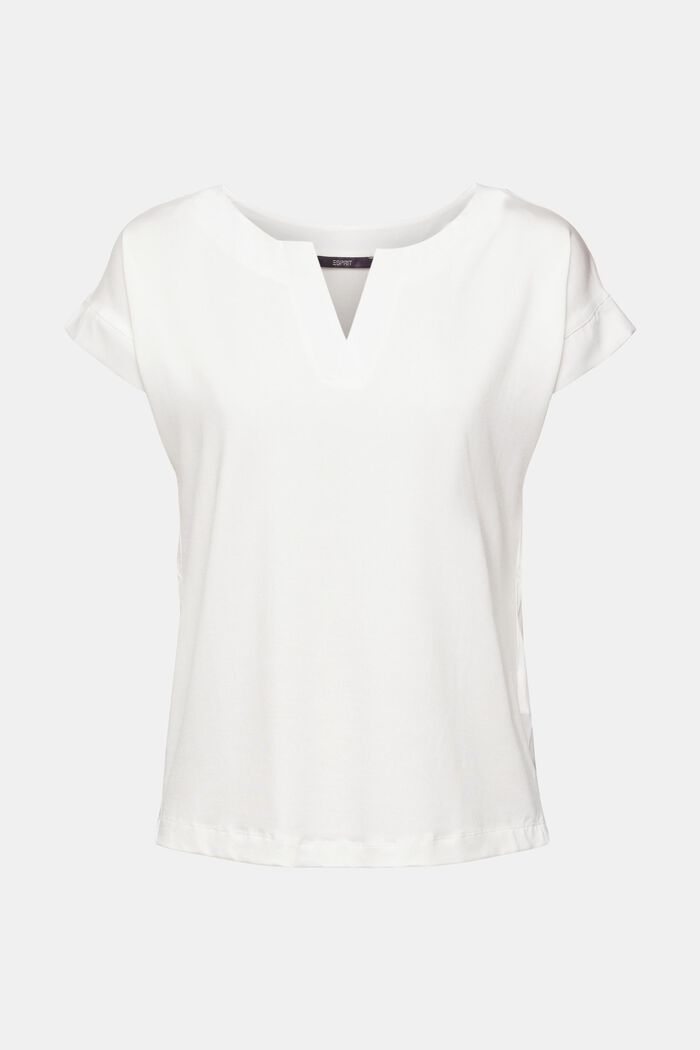 T-Shirt mit V-Ausschnitt, TENCEL™, OFF WHITE, detail image number 2
