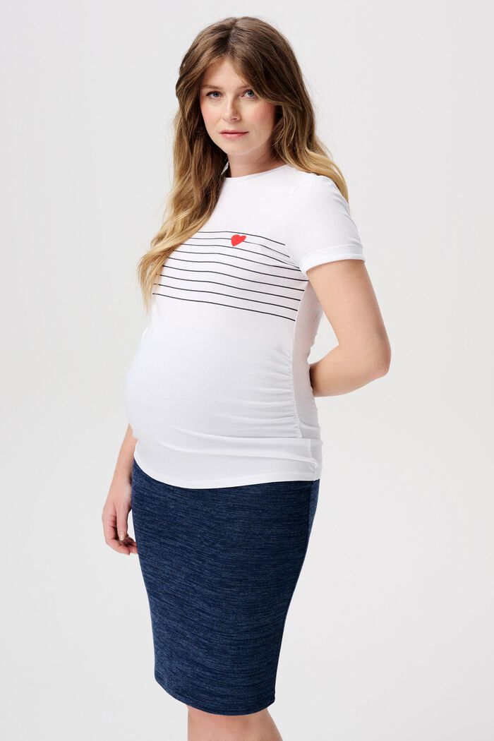 MATERNITY T-shirt rayé, BRIGHT WHITE, detail image number 0