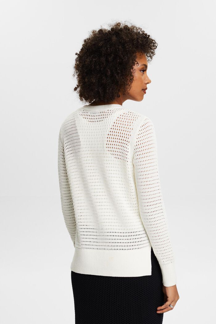Mesh-Pullover, OFF WHITE, detail image number 2