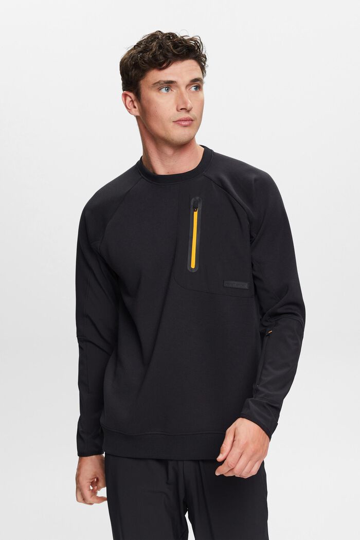 Sweat-shirt doté de poches zippées, BLACK, detail image number 0