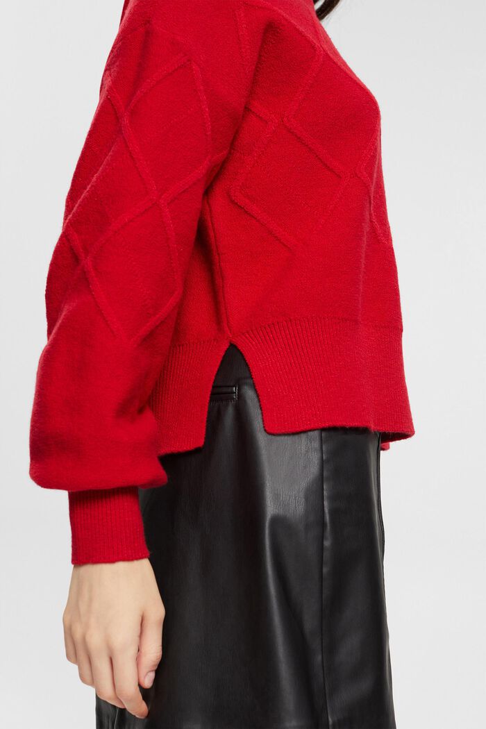 Pullover mit Argyle-Muster, DARK RED, detail image number 0