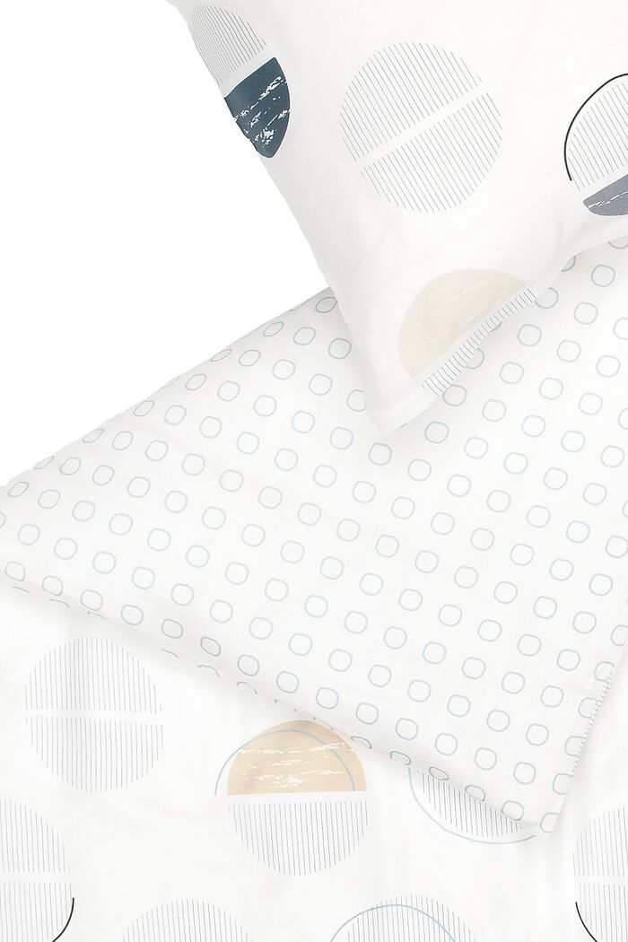Parure de lit en satin à motif, 100 % coton, BLUE, detail image number 3