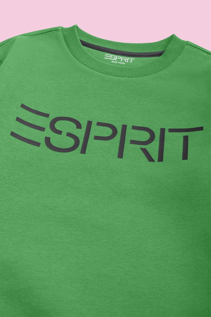 Sweat-shirt à col rond et logo, GREEN, detail image number 2