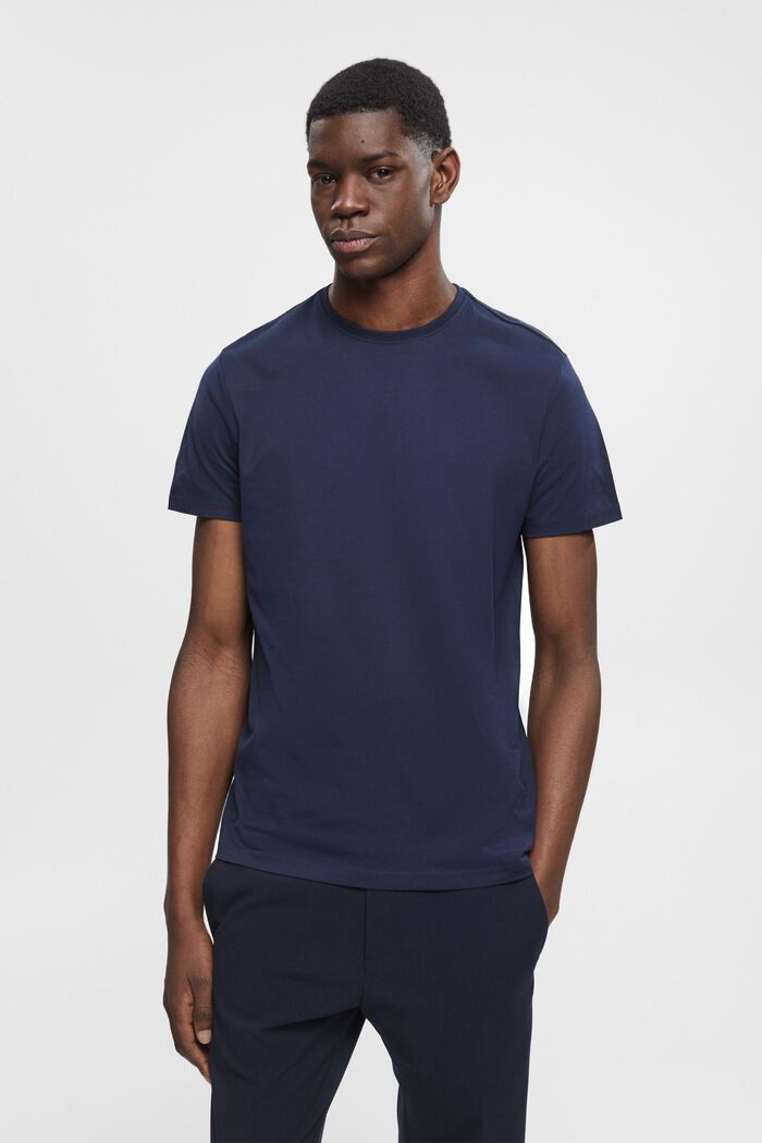 T-shirt de coupe Slim Fit en coton Pima, NAVY, detail image number 0