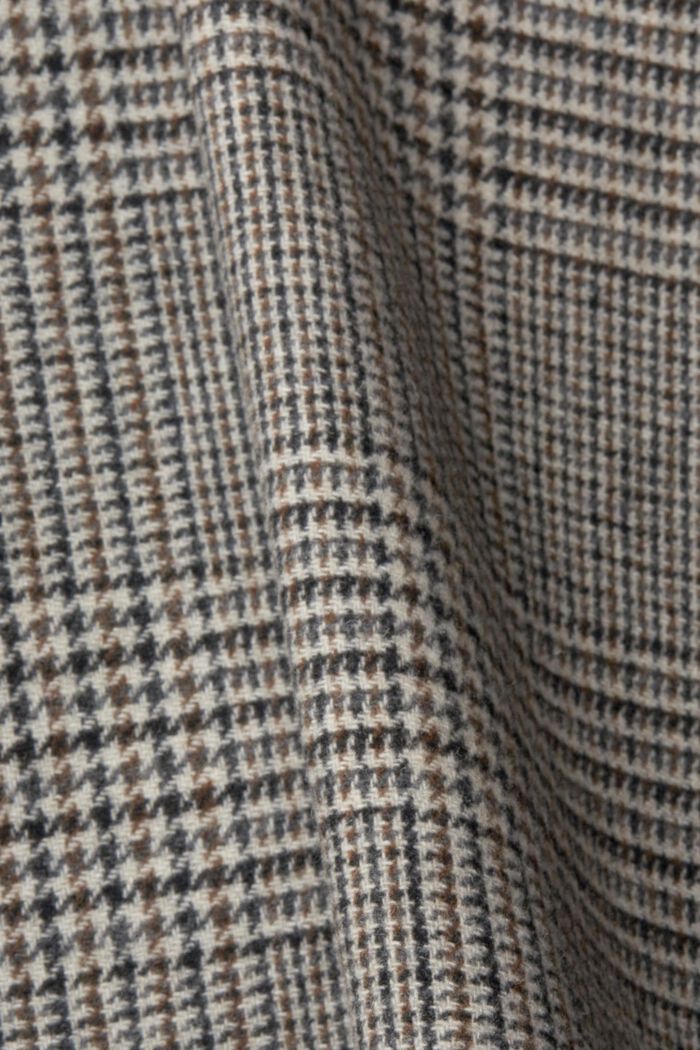 Manteau en laine mélangée à carreaux prince-de-galles, GREY, detail image number 4