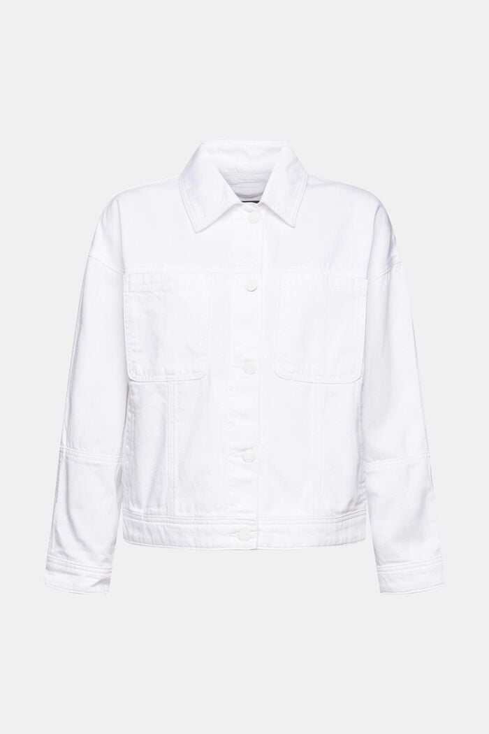 Veste en jean blanche, WHITE, detail image number 6