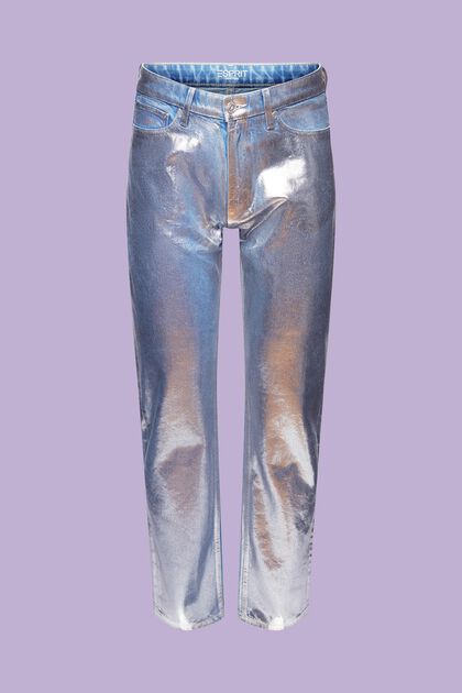 Jeans mit geradem Bein und Metallic-Finish