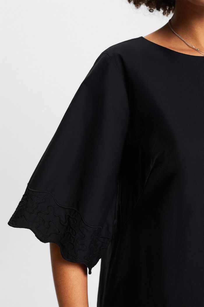 Mini-robe brodée à manches évasées, BLACK, detail image number 3
