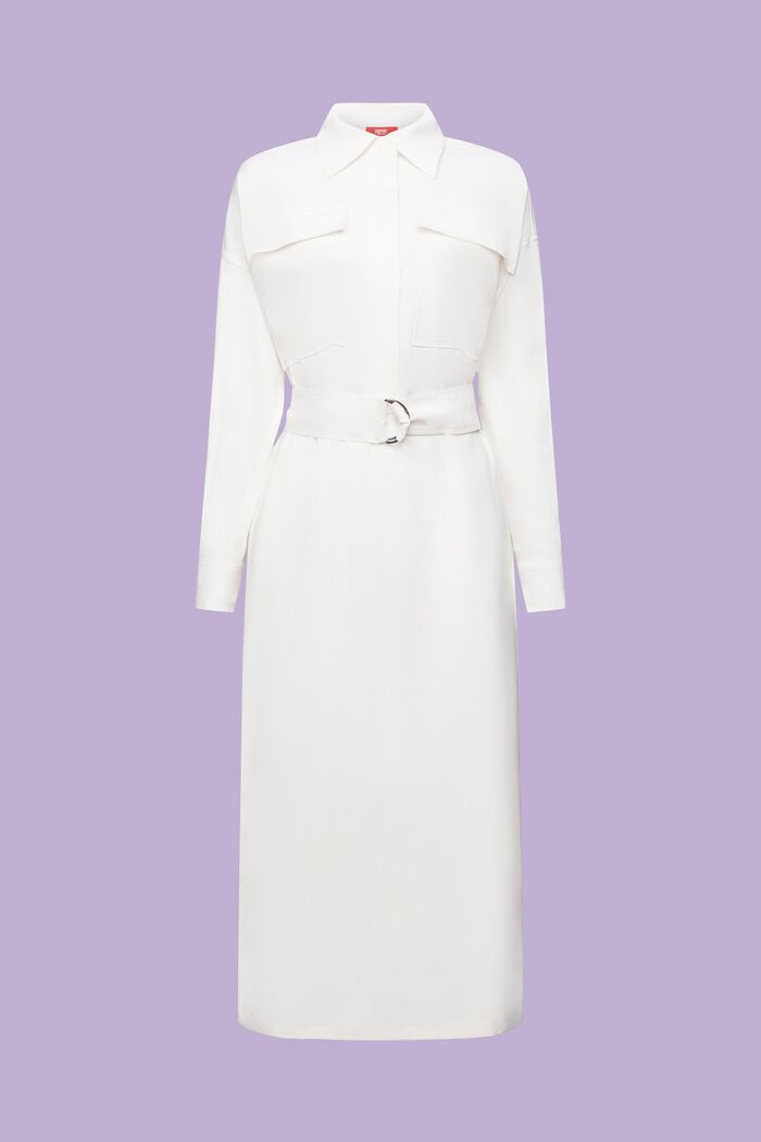 Robe-chemise oversize de longueur midi, OFF WHITE, detail image number 6