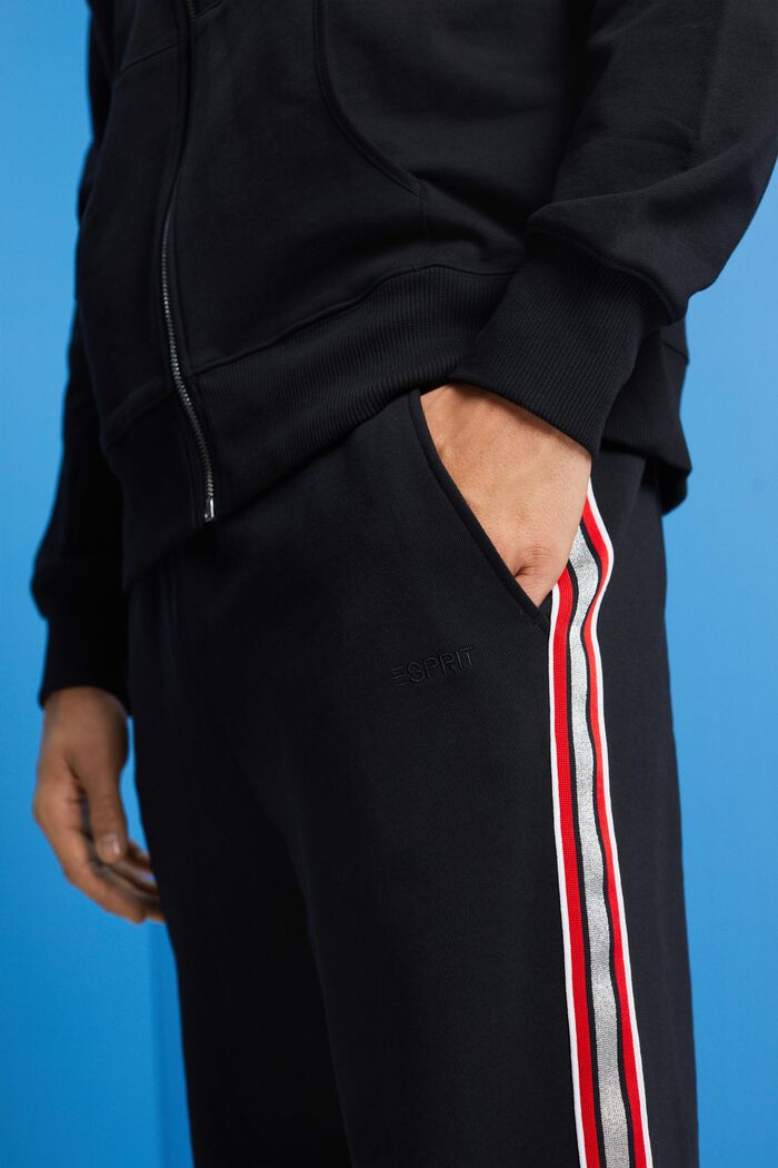 Pantalon de survêtement rayé en coton, BLACK, detail image number 2