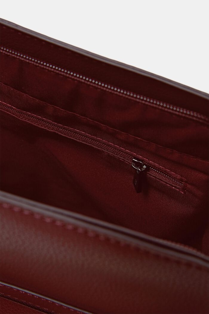 Hobo Bag in Lederoptik, GARNET RED, detail image number 3