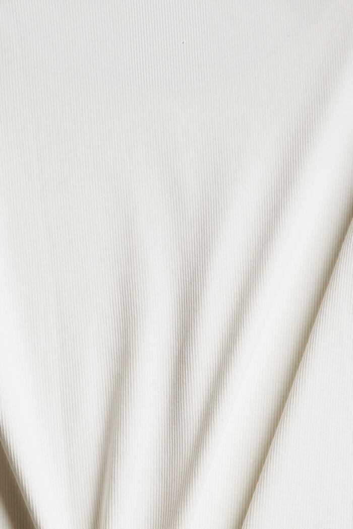 T-shirt côtelé en coton biologique, OFF WHITE, detail image number 4