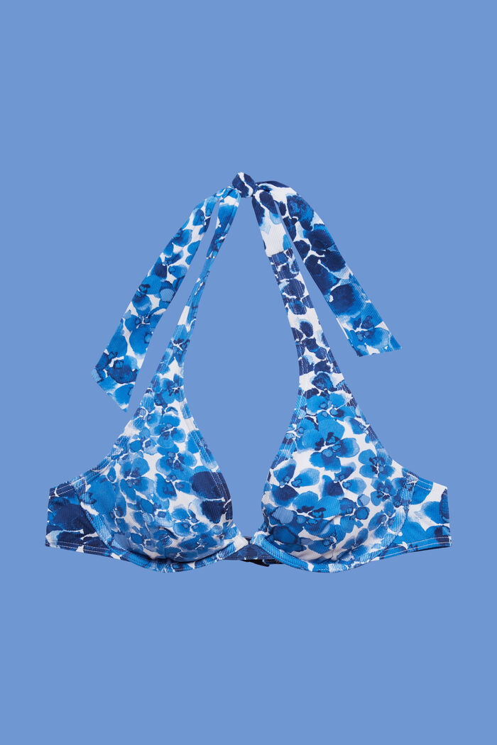 En matière recyclée : le haut de bikini dos-nu à armatures, BLUE, detail image number 4