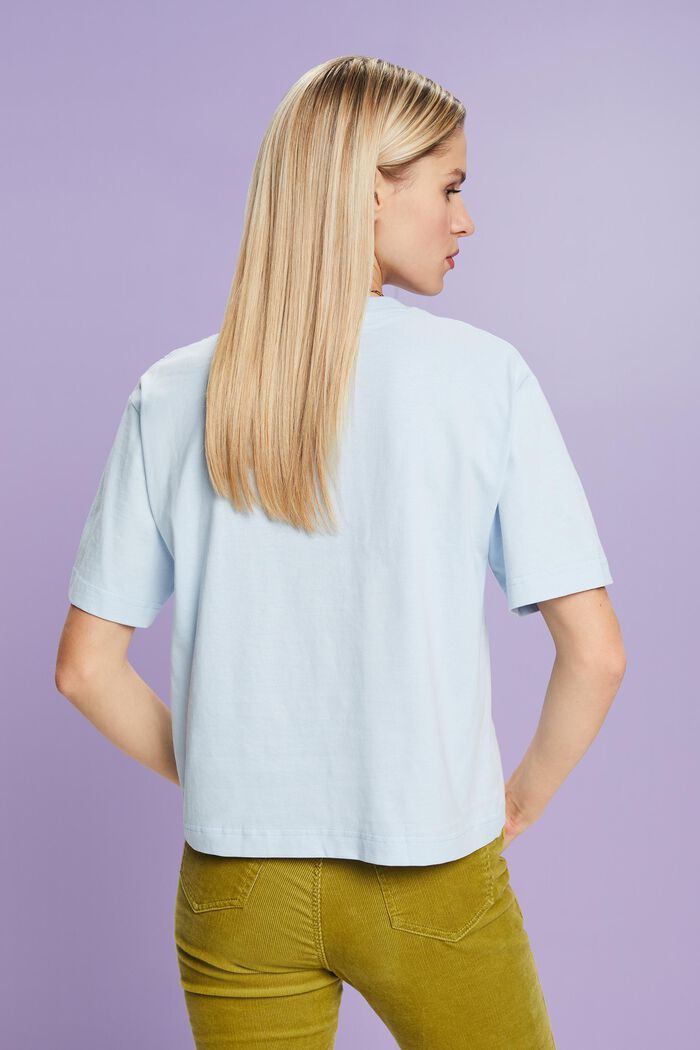 T-shirt à imprimé en coton biologique, PASTEL BLUE, detail image number 2