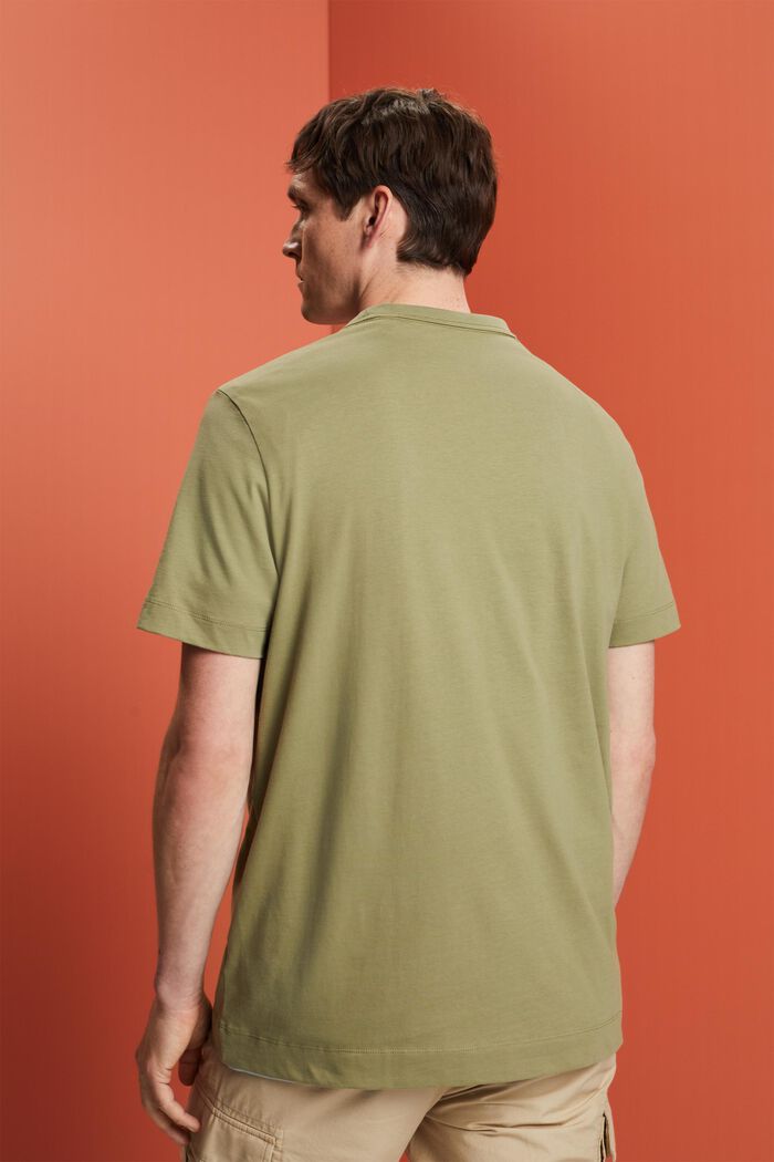 Jersey-T-Shirt mit Brust-Print, 100 % Baumwolle, LIGHT KHAKI, detail image number 3