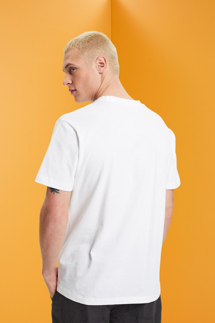 T-shirt en coton durable à motif cœur, WHITE, detail image number 3