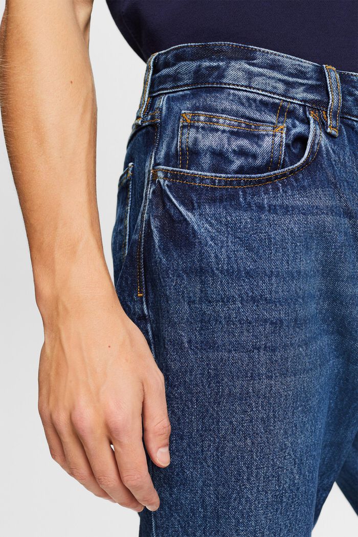 Jeans mit geradem Bein und mittlerer Bundhöhe, BLUE DARK WASHED, detail image number 4