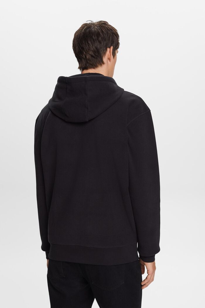 Fleece-Sweatshirt mit Kapuze, BLACK, detail image number 3