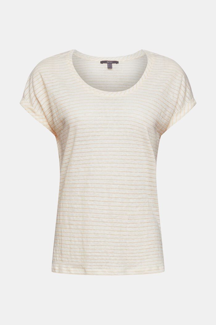 En lin : le t-shirt à motif à rayures scintillantes, OFF WHITE, detail image number 7