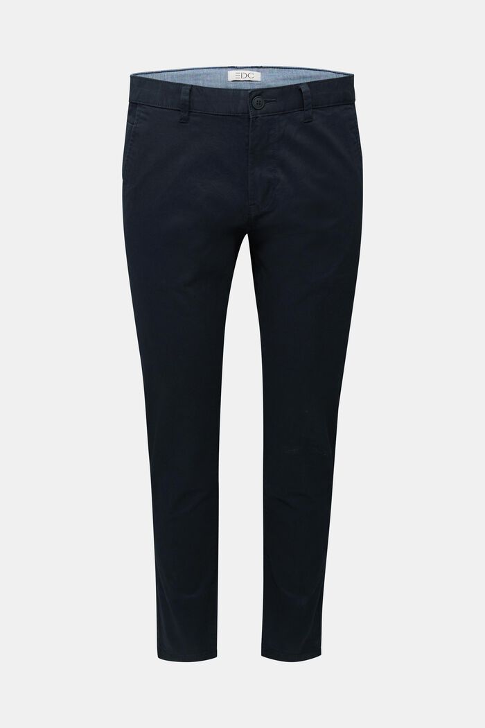Pantalon chino en coton stretch, BLACK, overview