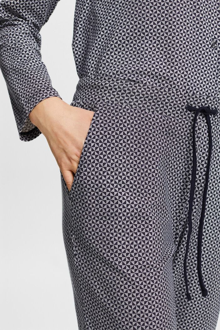 Jersey-Hose mit Print und Spitze, NAVY, detail image number 2