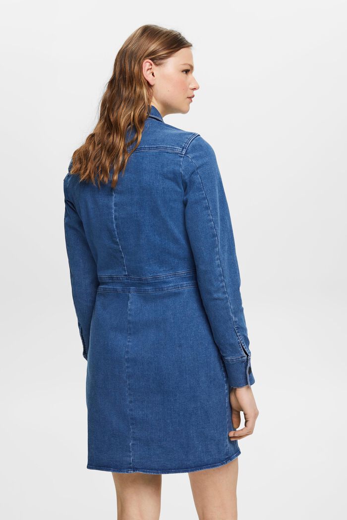Jeans-Minikleid im Hemdstil, BLUE MEDIUM WASHED, detail image number 3