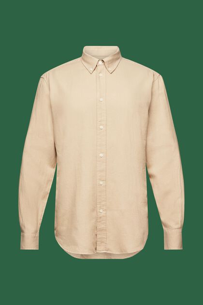 Baumwollhemd in normaler Passform mit Mini-Karos