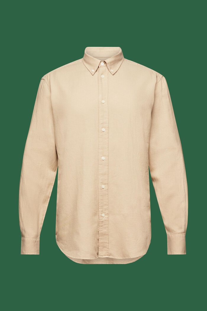 Chemise à petits carreaux en coton de coupe Regular Fit, BEIGE, detail image number 6