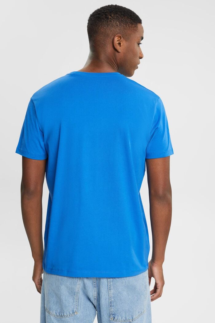 T-shirt à imprimé sur la poitrine, BLUE, detail image number 3
