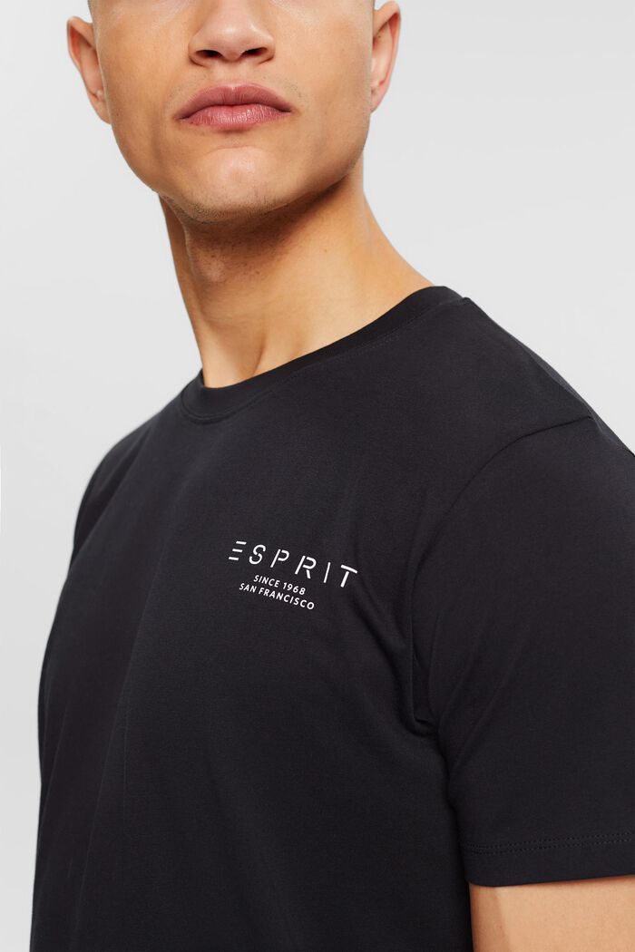 Jersey-T-Shirt mit Logo-Print, BLACK, detail image number 0