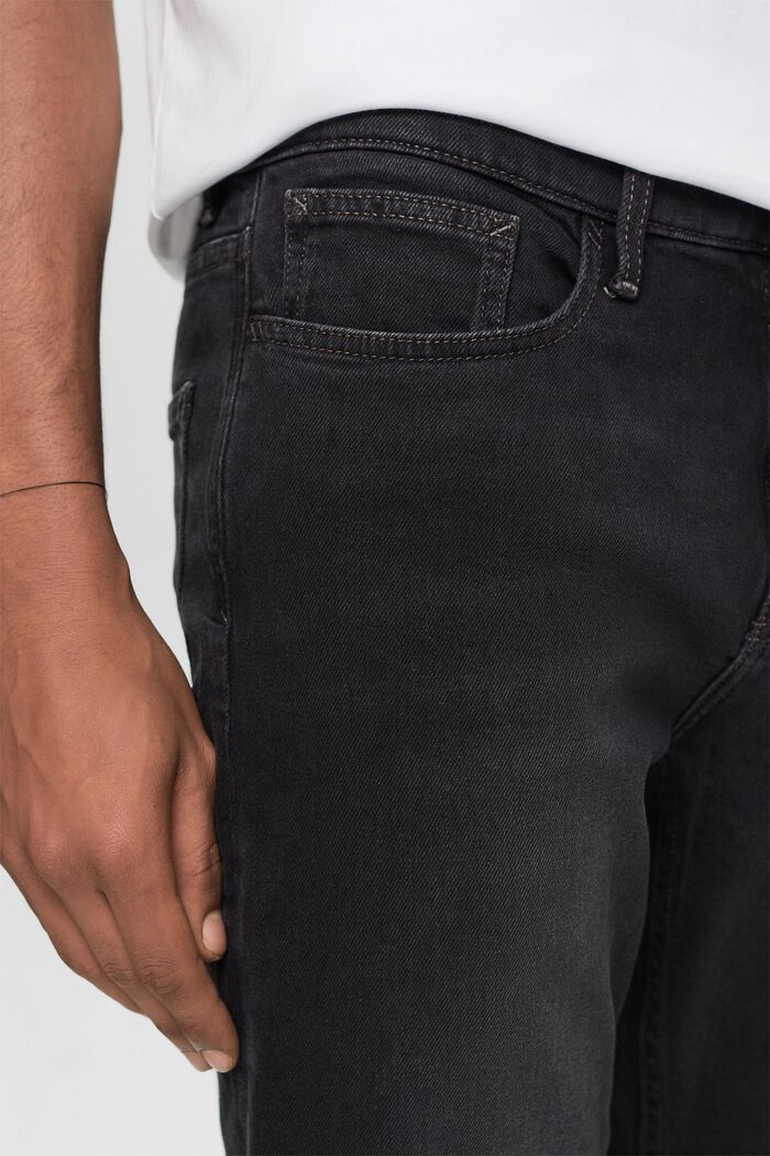 Schmale Jeans mit mittlerer Bundhöhe, BLACK DARK WASHED, detail image number 2