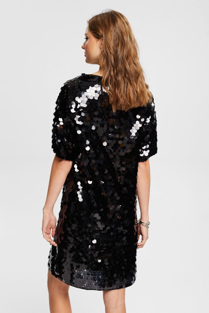 Mini-robe rehaussée de paillettes, LENZING™ ECOVERO™, BLACK, detail image number 3