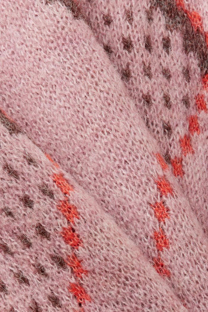 Pull-over à carreaux en laine mélangée, OLD PINK, detail image number 5