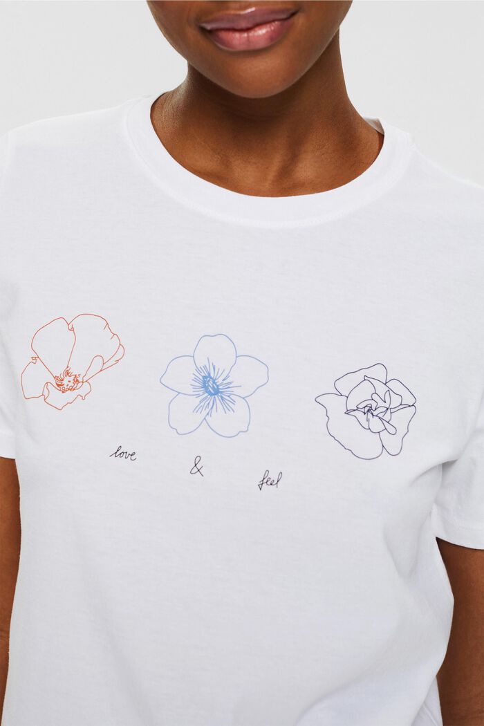 T-Shirt mit Print, 100% Bio-Baumwolle, WHITE, detail image number 2