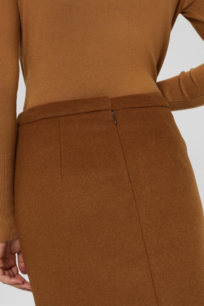 À teneur en laine : la mini-jupe de coupe trapèze, TOFFEE, detail image number 2