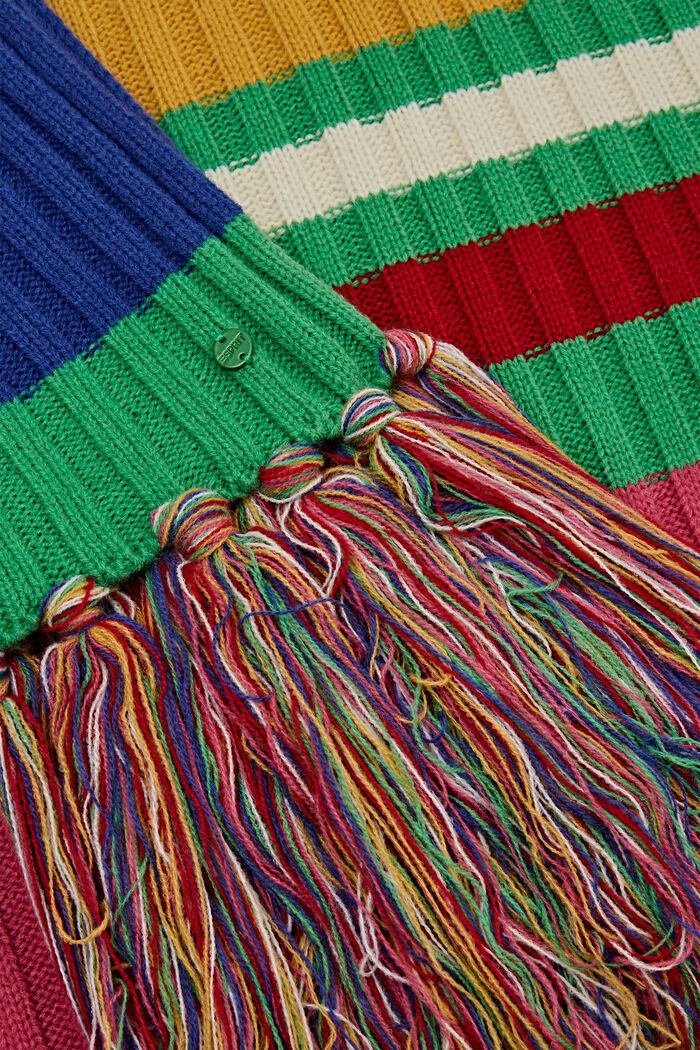 Écharpe multicolore en maille côtelée, PINK FUCHSIA, detail image number 1