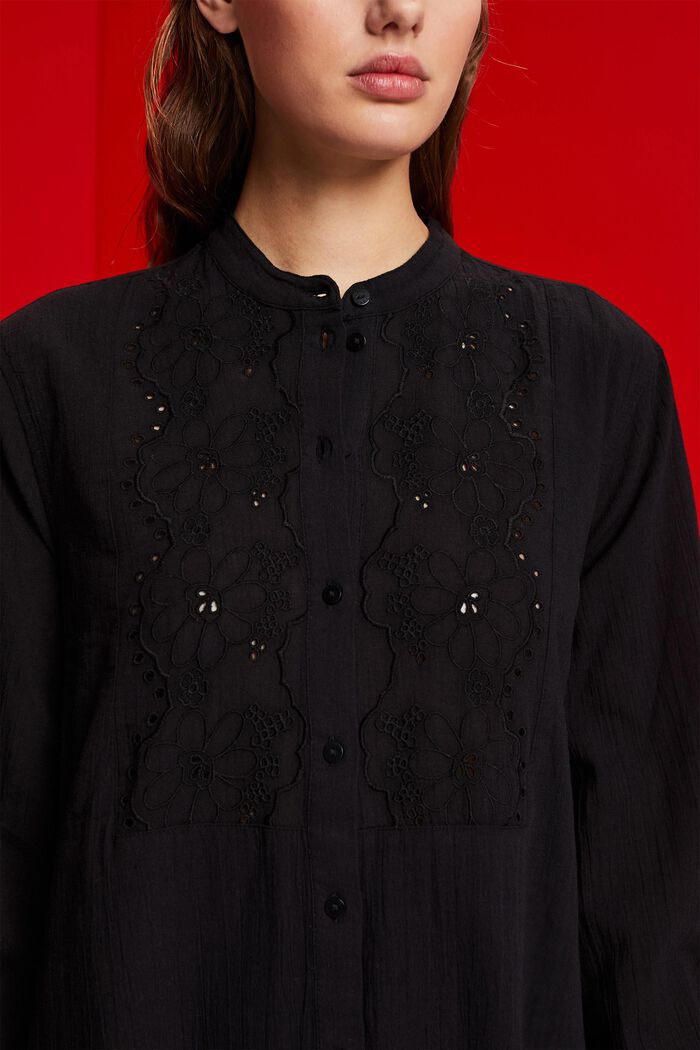 Robe-chemise brodée, BLACK, detail image number 2