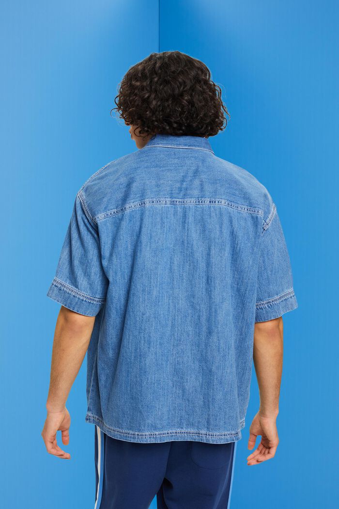Chemise en jean à fermetures pressionnées sur le devant, BLUE MEDIUM WASHED, detail image number 3